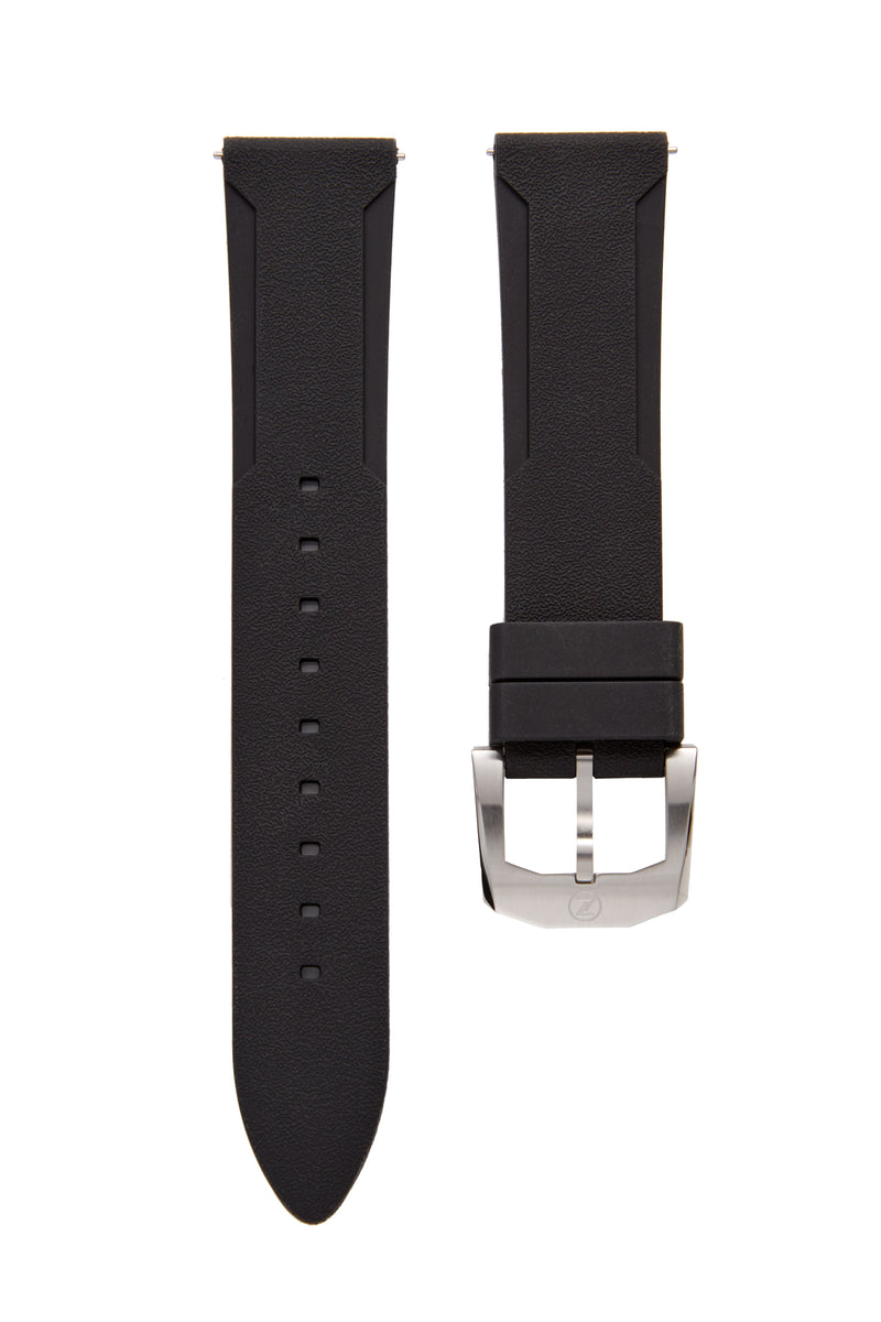 Black FKM Rubber Strap - Steel