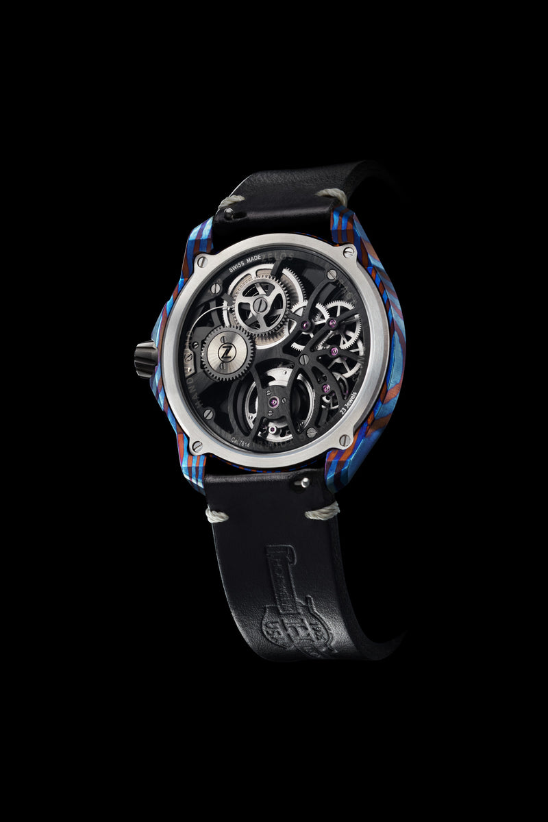 Mirage Tourbillon - Titanium Damascus (Blue)