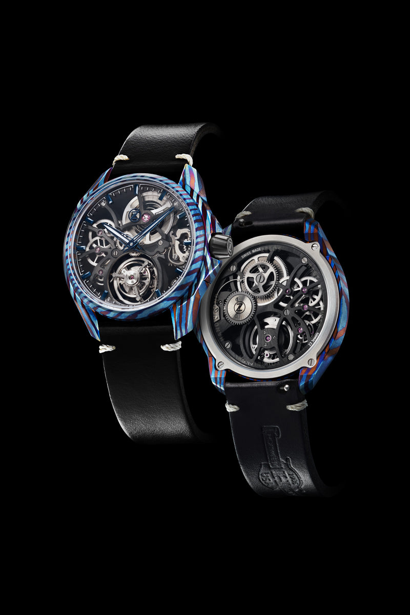 Mirage Tourbillon - Titanium Damascus (Blue)