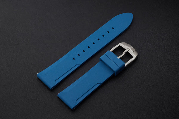 Blue FKM Rubber Strap with Steel buckle